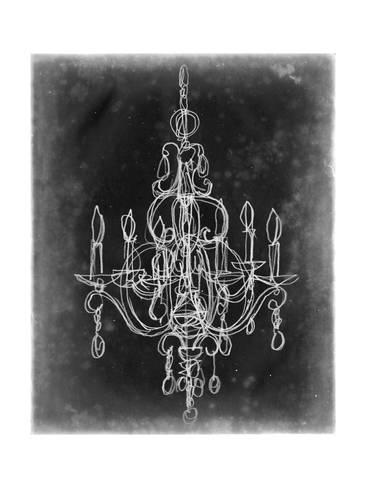 366x488 Chalkboard Chandelier Sketch Iv Posters By Ethan Harper - Chandelier Sketch