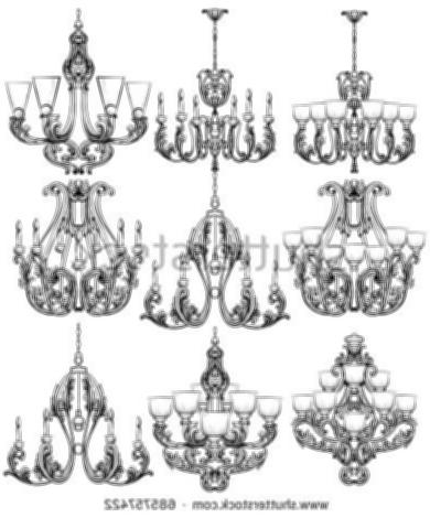 390x470 Chandelier Light Sketch Home Design - Chandelier Sketch
