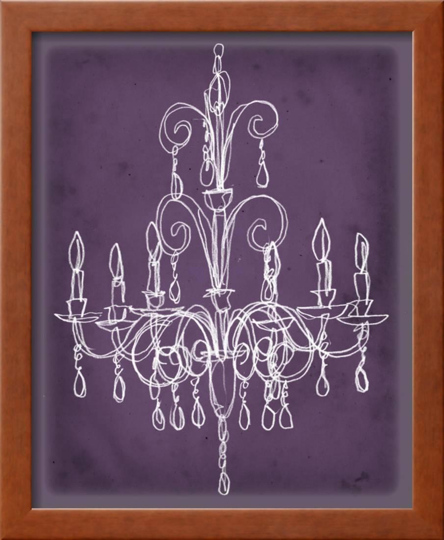 905x1100 Plum Chandelier Sketch Ii Framed Print Wall Art By Ethan Harper - Chandelier Sketch