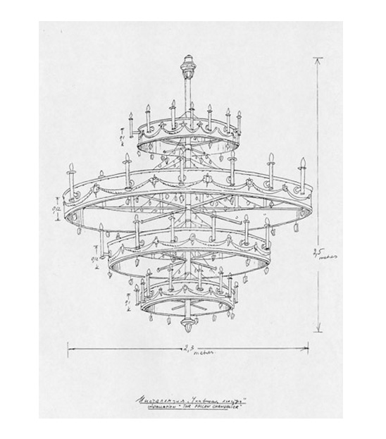 548x623 The Fallen Chandelier Ilya Amp Emilia Kabakov - Chandelier Sketch
