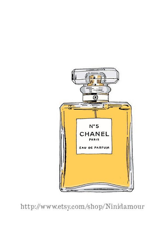 570x824 Chanel No. 5 Perfume Parfum, Paris, Digital Ecological Download - Chanel No 5 Sketch