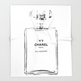 264x264 Perfume Throw Blankets Society6 - Chanel No 5 Sketch