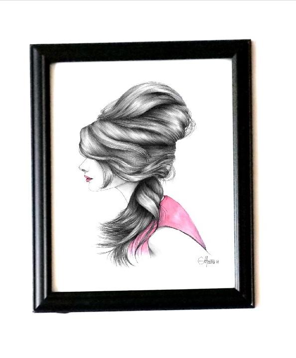 594x718 Pink Grey Chanel Wall Hangings Chanel Bedroom Decor Set Of 4 - Chanel No 5 Sketch