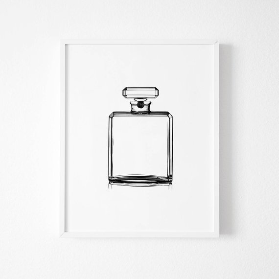 570x570 Coco Chanel Perfume Print N5 Fashion Art French Decor Etsy - Chanel Perfume Sketch