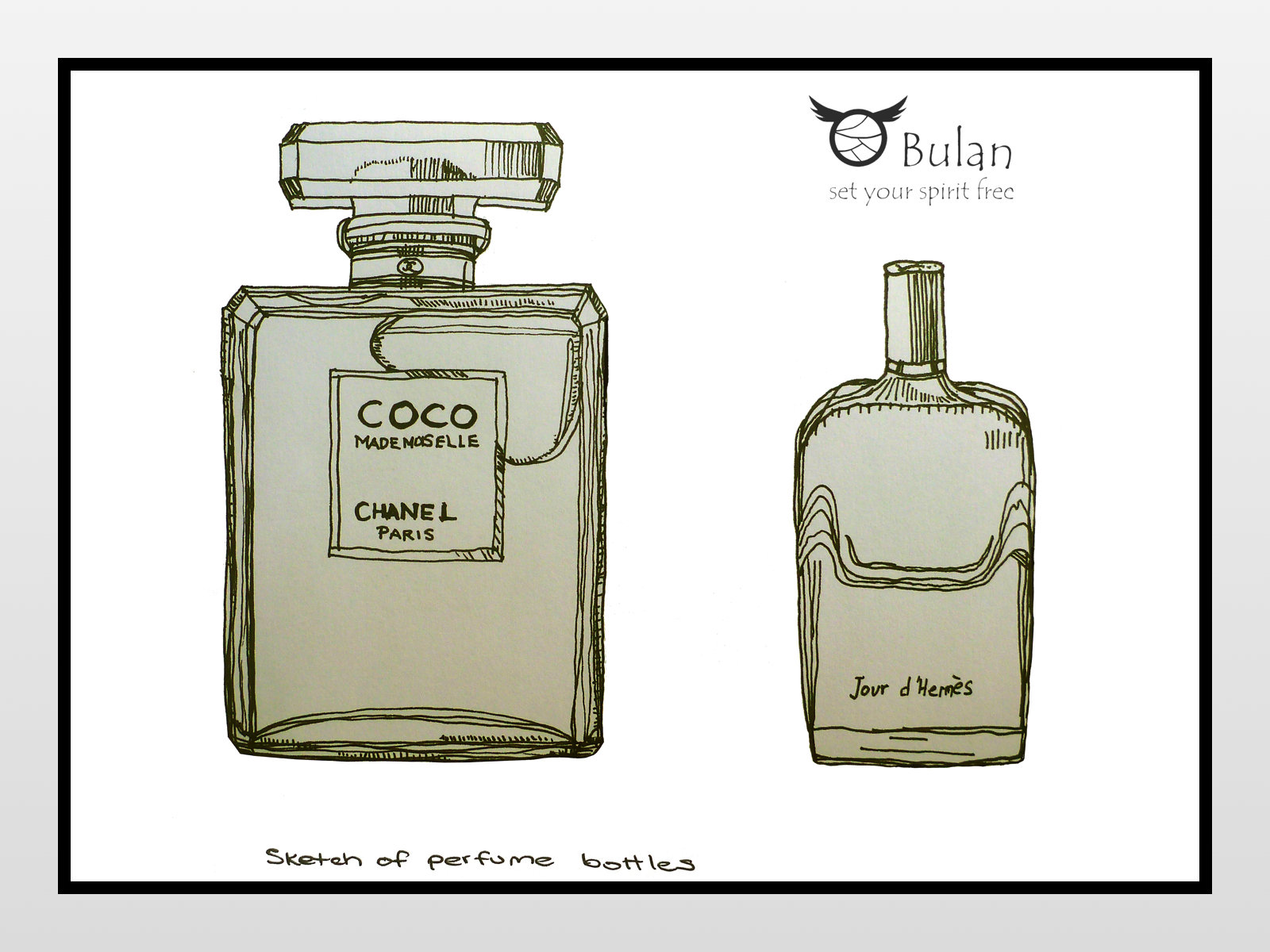 1600x1200 Sketch Of The Day No 43 Perfume Bottles - Chanel Perfume Sketch