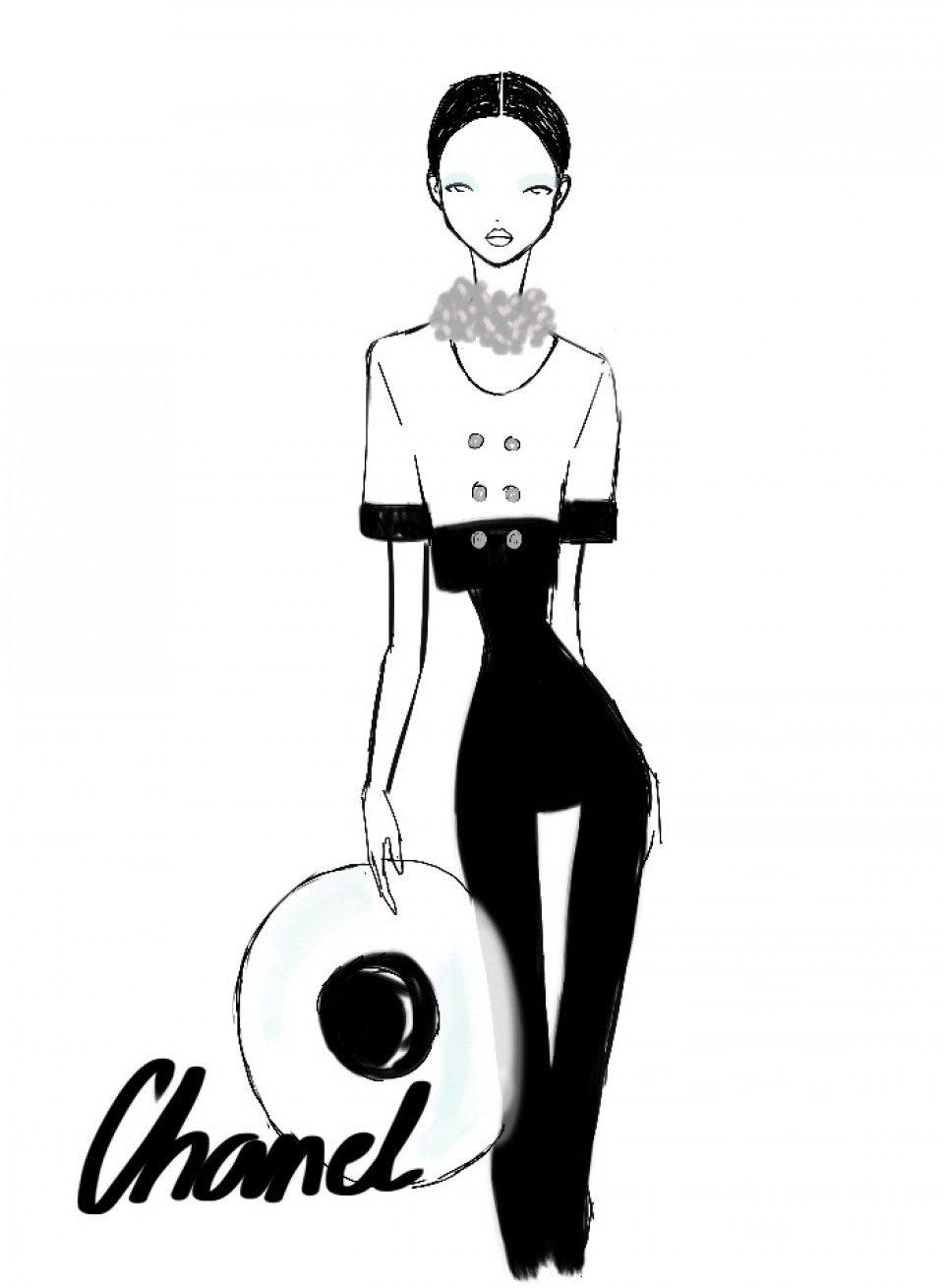 960x1309 Rei Nadal Sketches Live From The Chanel Show - Chanel Sketches