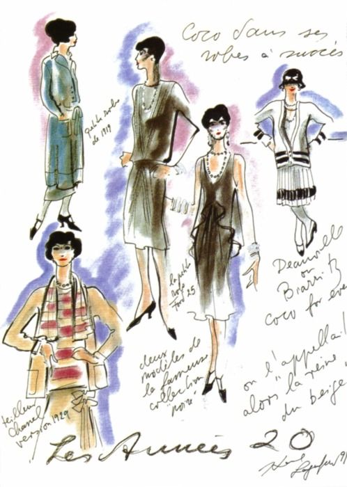498x700 Sketches By Coco Chanel Modnye Illiustratcii - Chanel Sketches