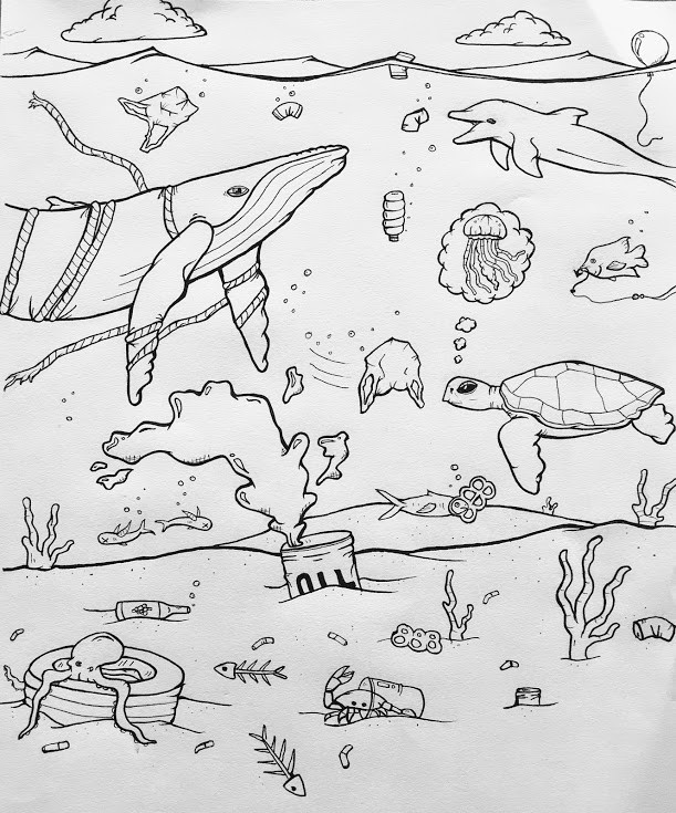 611x735 Climate Change And Marine Conservation Sketch - Change Sketch