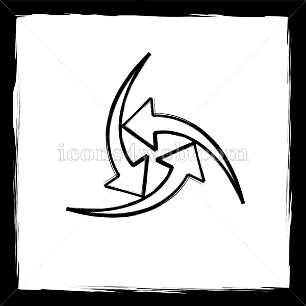 600x600 Change Arrows Sketch Icon. - Change Sketch