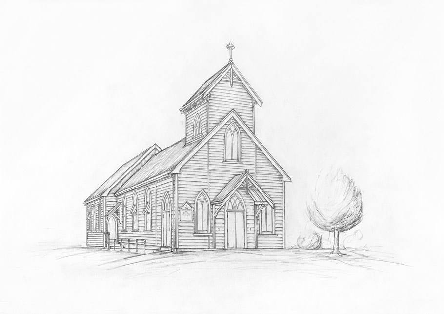 910x643 Church Sketches - Chapel Sketch