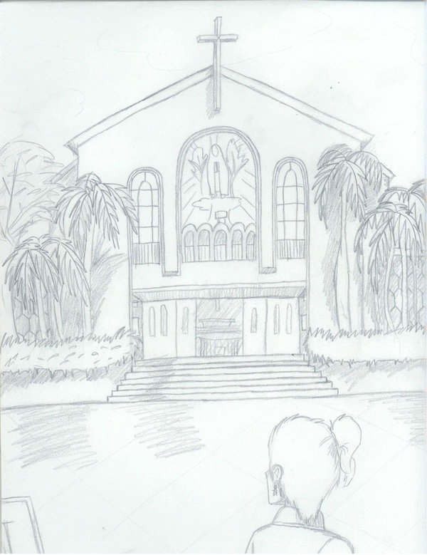 600x779 Feu Chapel, Sketch By Bipura - Chapel Sketch