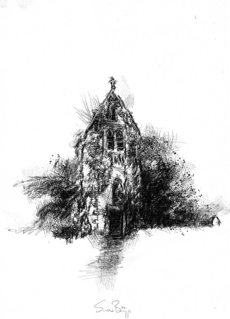 739x1024 Abandoned Chapel Sketch A Day Drawing Sketches - Chapel Sketch