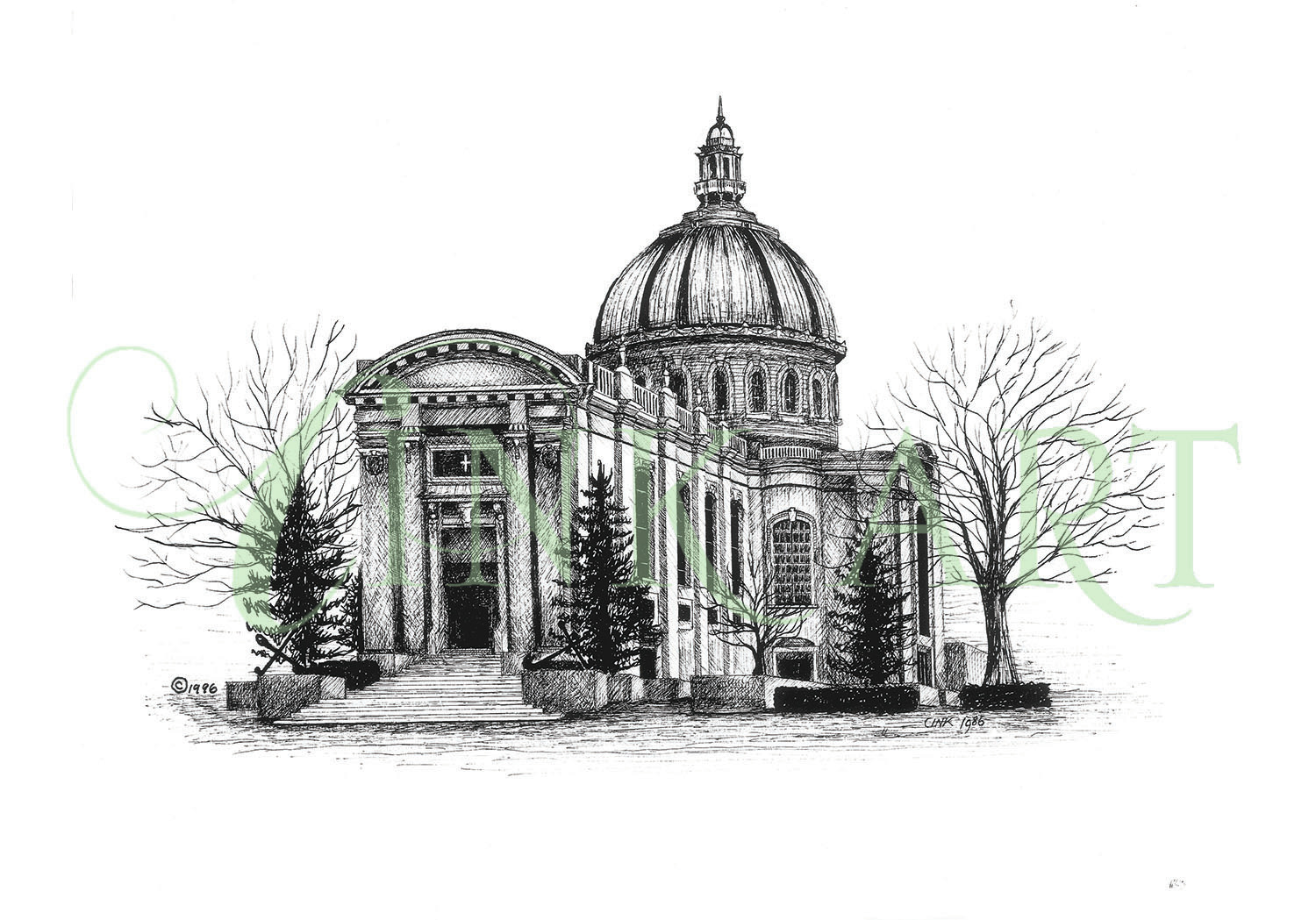 1500x1049 United States Naval Academy Chapel - Chapel Sketch