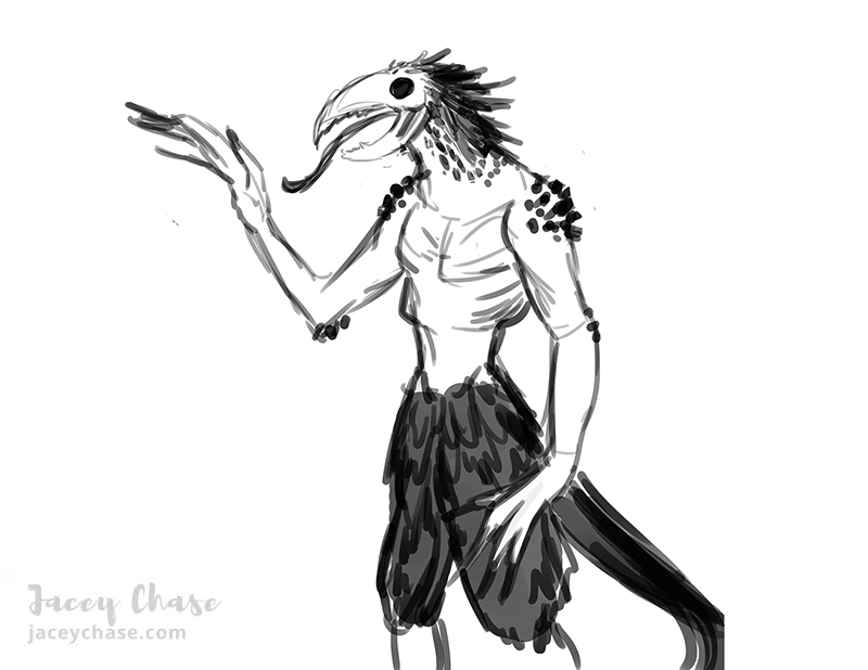 800x618 Raven Monster Character Concept Sketches Jacey Chase - Character Concept Sketch