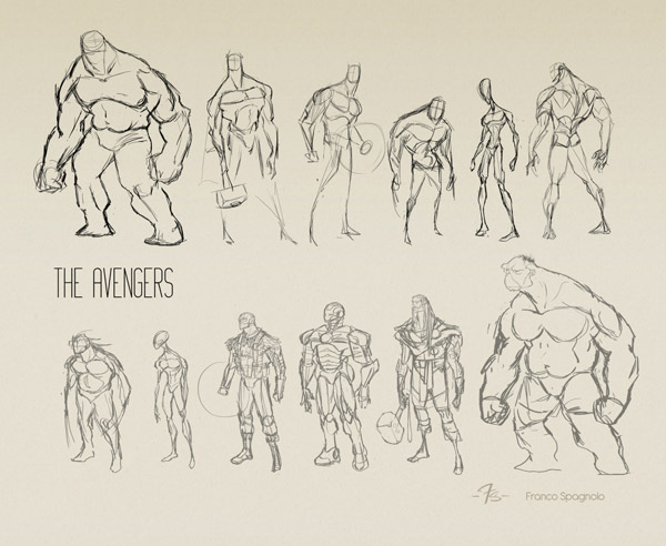 600x492 The Avengers Character Concept Art - Character Concept Sketch