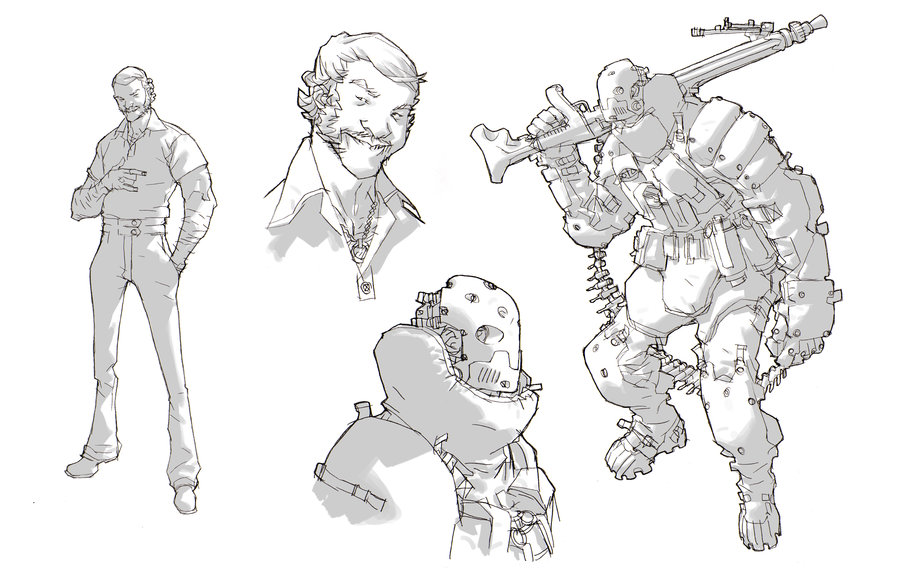 900x582 Character Concept Sketches By Clement Sauve Oculoid Art - Character Concept Sketch