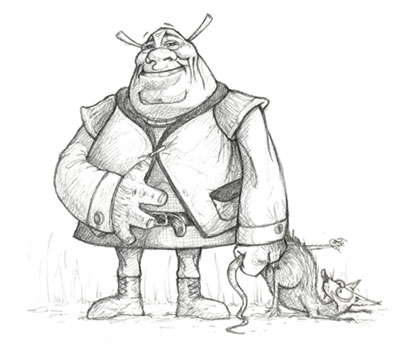 400x356 Shrek Character Sketch - Character Sketch