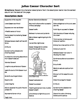 271x350 Julius Caesar Characters Teaching Resources Teachers Pay Teachers - Character Sketch Of Julius Caesar Class 10
