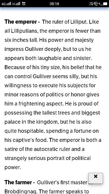 360x640 Write Te Character Sketch Of The Emperor Of Lilliput English - Character Sketch Of Lilliputians