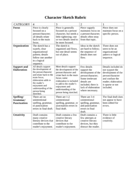 270x350 Writing Character Sketch Essay - Character Sketch Rubric