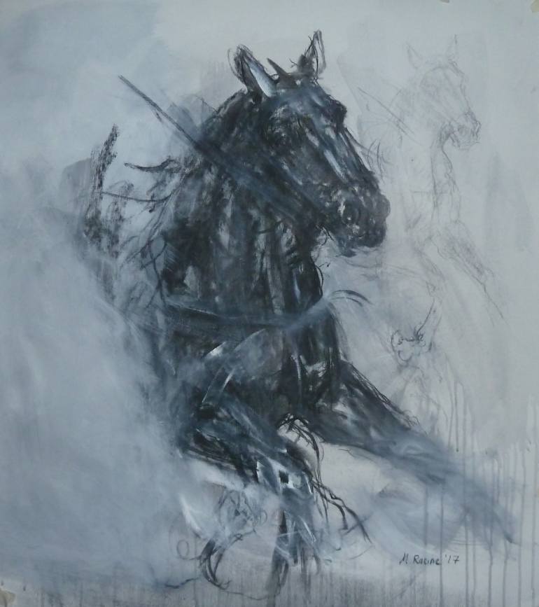 770x867 Horse Head Charcoal Drawing By Mandy Racine Saatchi Art - Charcoal Horse Sketch