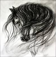 198x200 Stunning Horse Charcoal Drawings And Illustrations For Sale On - Charcoal Horse Sketch