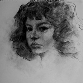 268x268 A Little Smile - Charcoal Portrait Sketch