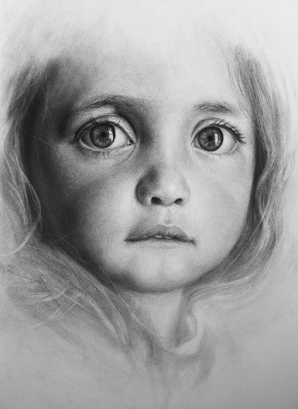 584x800 Liu Ling Singapore Charcoal Drawing Artist - Charcoal Portrait Sketch