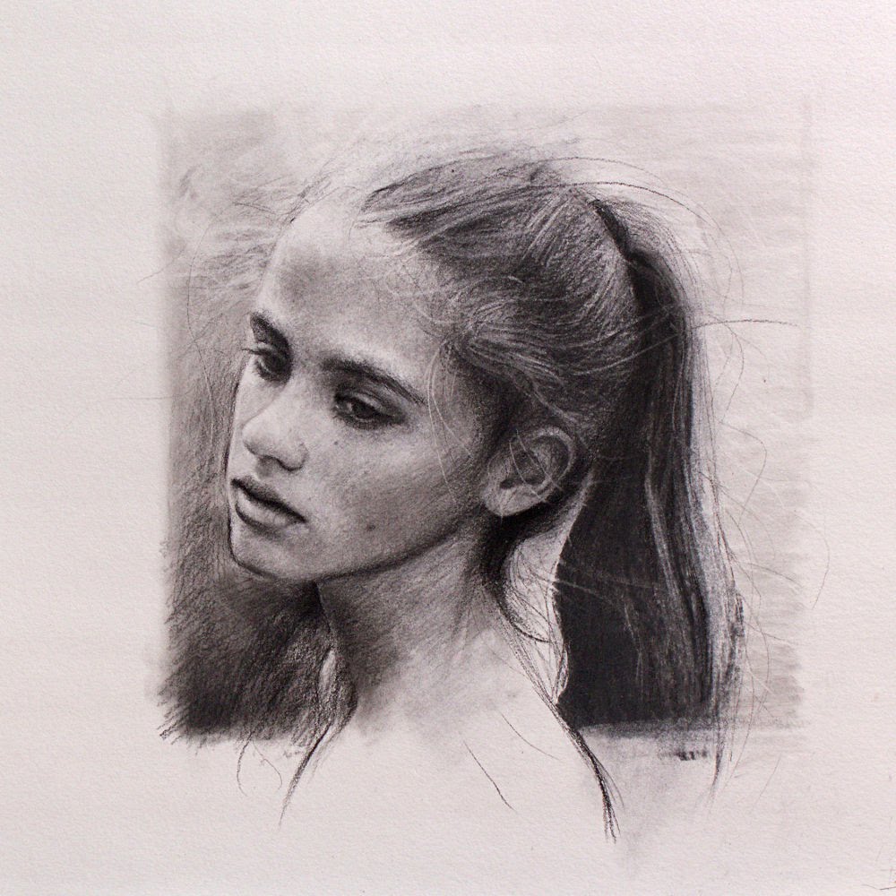 1000x1000 Portrait Sketch In Charcoal - Charcoal Portrait Sketch