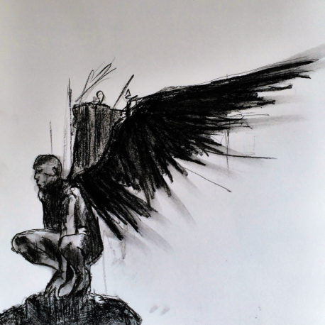458x458 Angel. Study 2. Charcoal Drawing Chakib Benkara Official Site - Charcoal Sketch Art