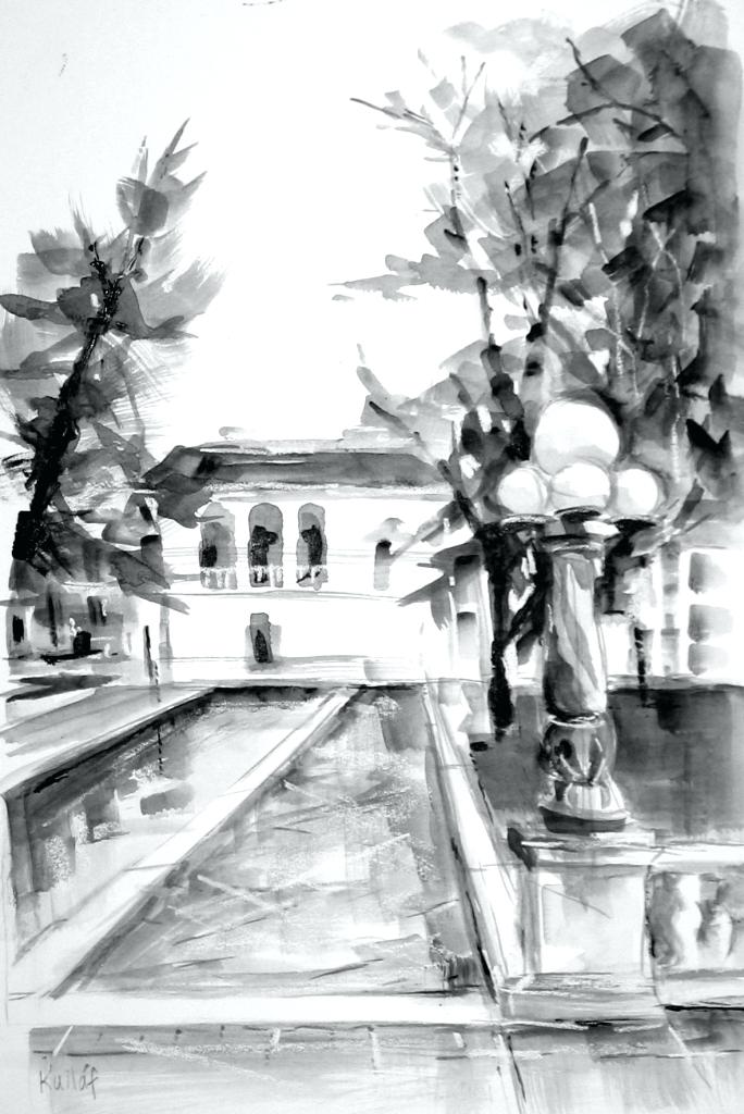 684x1024 Landscape Drawing Ideas Ibbc.club - Charcoal Sketch Ideas