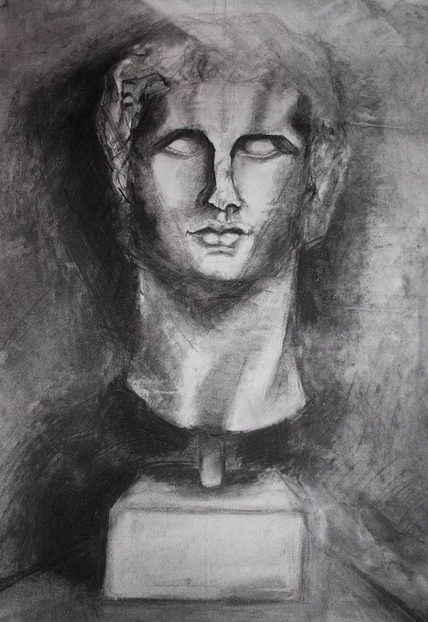 600x872 Charcoal Drawings On Behance - Charcoal Sketch On Canvas