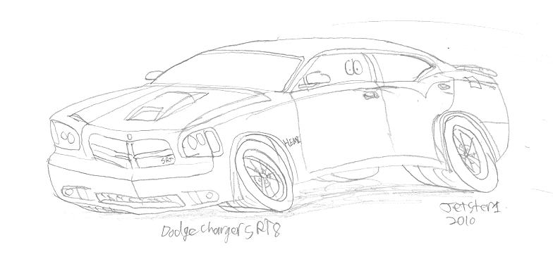 784x368 Dodge Charger Srt8 Toon Sketch By Jetster1 - Charger Sketch