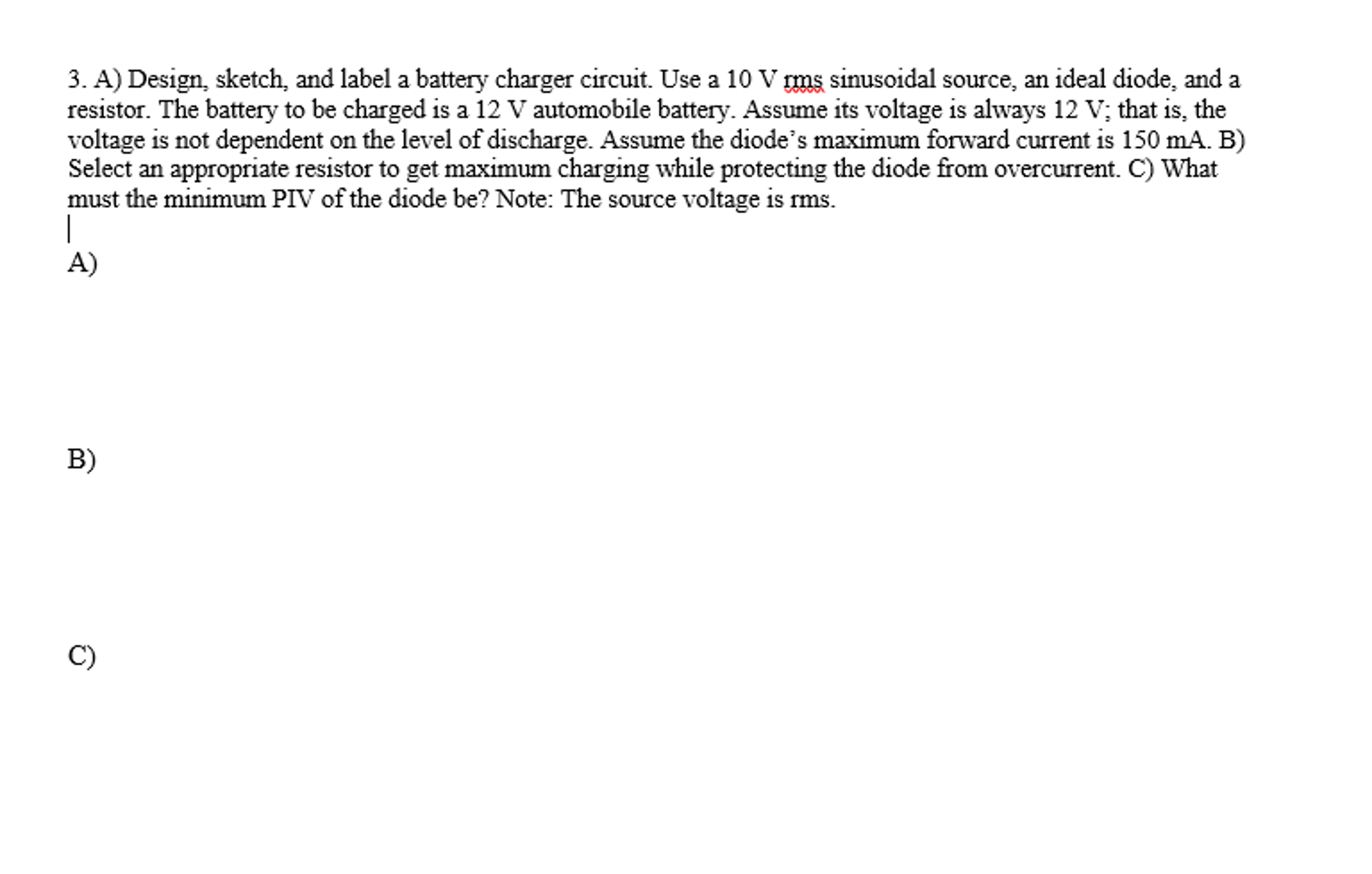 2046x1303 Solved Design, Sketch, And Label A Battery Charger Circui - Charger Sketch