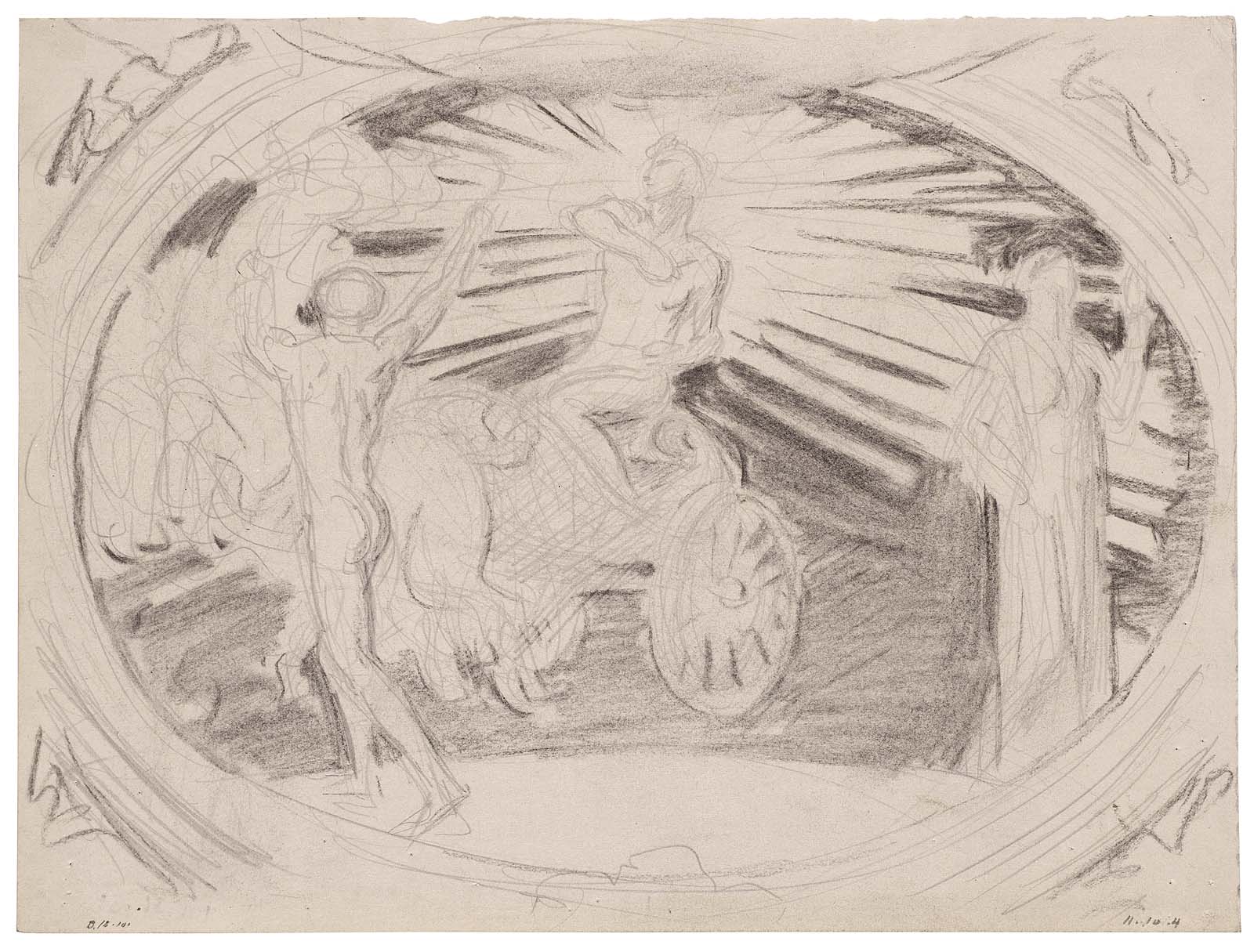 1600x1215 Sketch For Apollo In Chariot ( Mfa Rotunda ) Museum Of Fine Arts - Chariot Sketch
