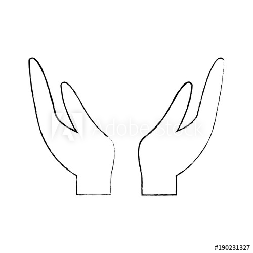 500x500 Two Hands Support Charity Gesture Icon Vector Illustration Sketch - Charity Sketch
