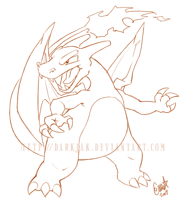 650x711 Charizard Sketch By Zombidj - Charizard Sketch
