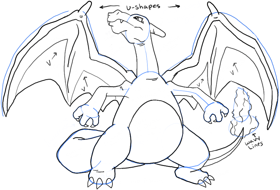 944x641 How To Draw Charizard From Pokemon With Easy Steps - Charizard Sketch