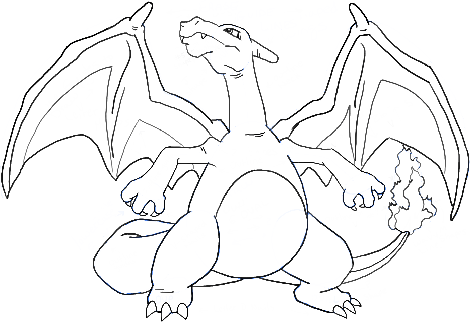 937x643 How To Draw Charizard From Pokemon With Easy Steps Pikachu - Charizard Sketch