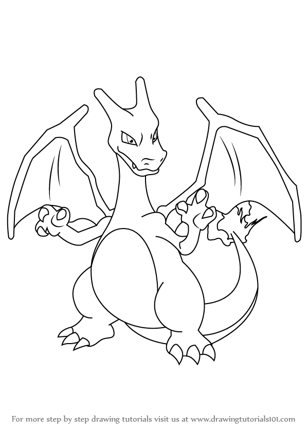 599x845 Learn How To Draw Charizard From Pokemon (Pokemon) Step By Step - Charizard Sketch