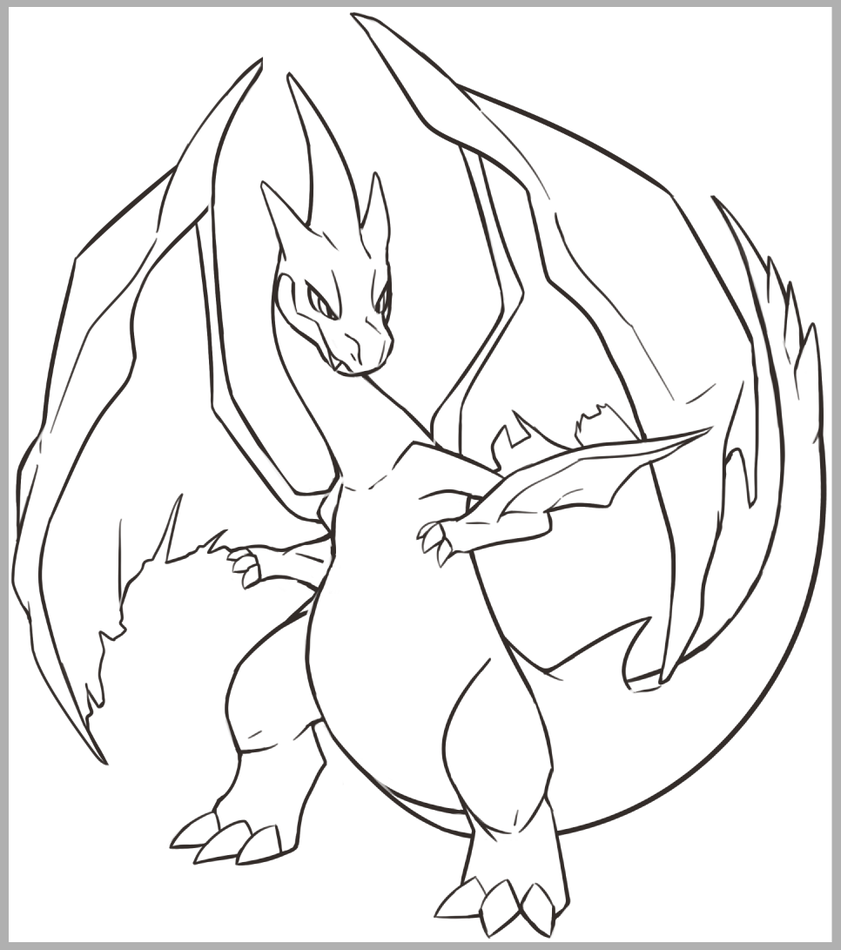 841x950 Mega Charizard Sketch By Mblock - Charizard Sketch
