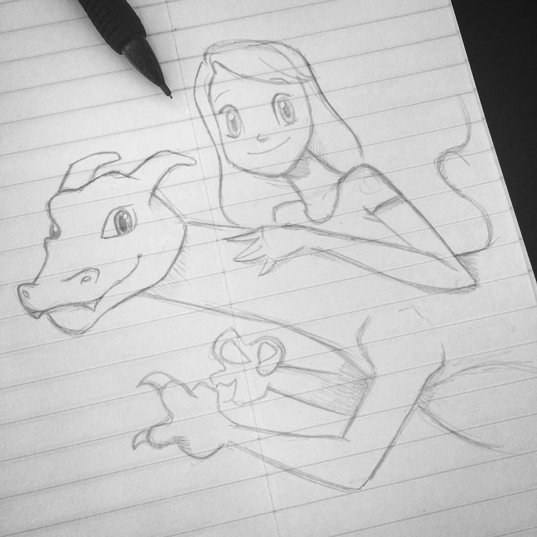 1080x1080 Sketching - Charizard Sketch