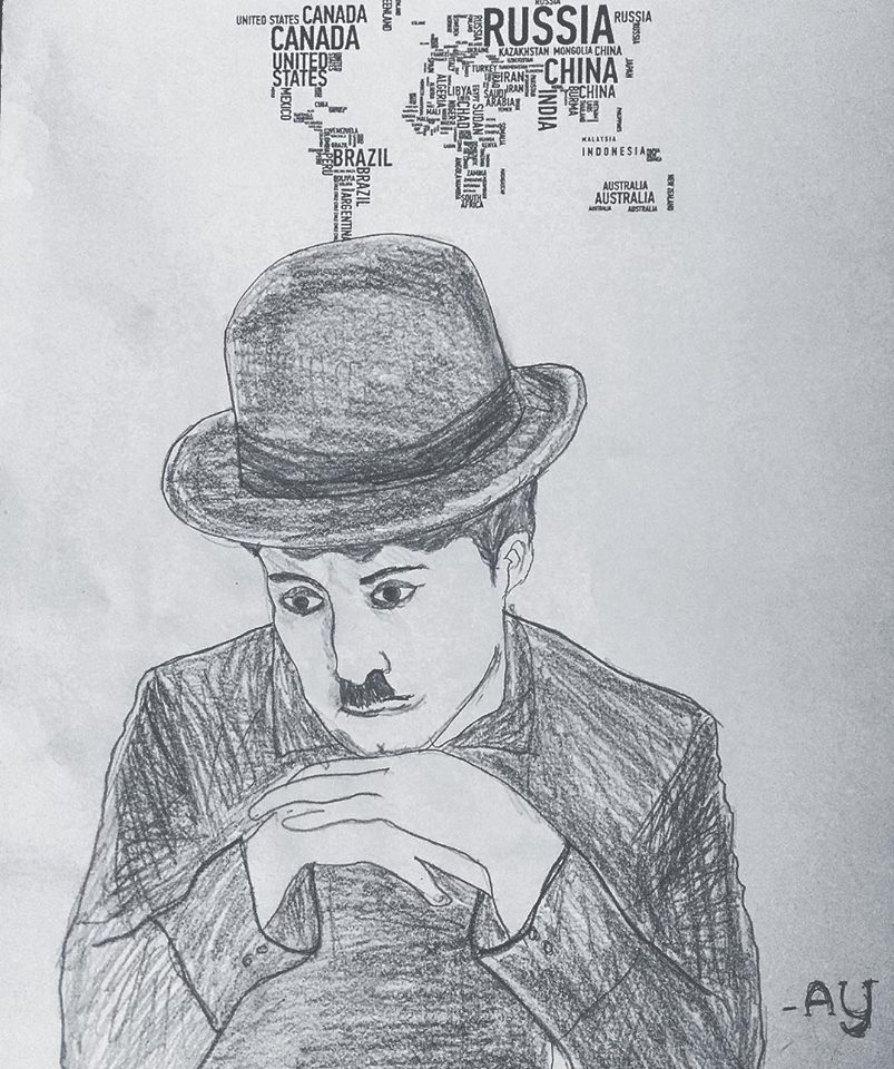 803x960 Charlie Chaplin - Charlie Chaplin Sketch