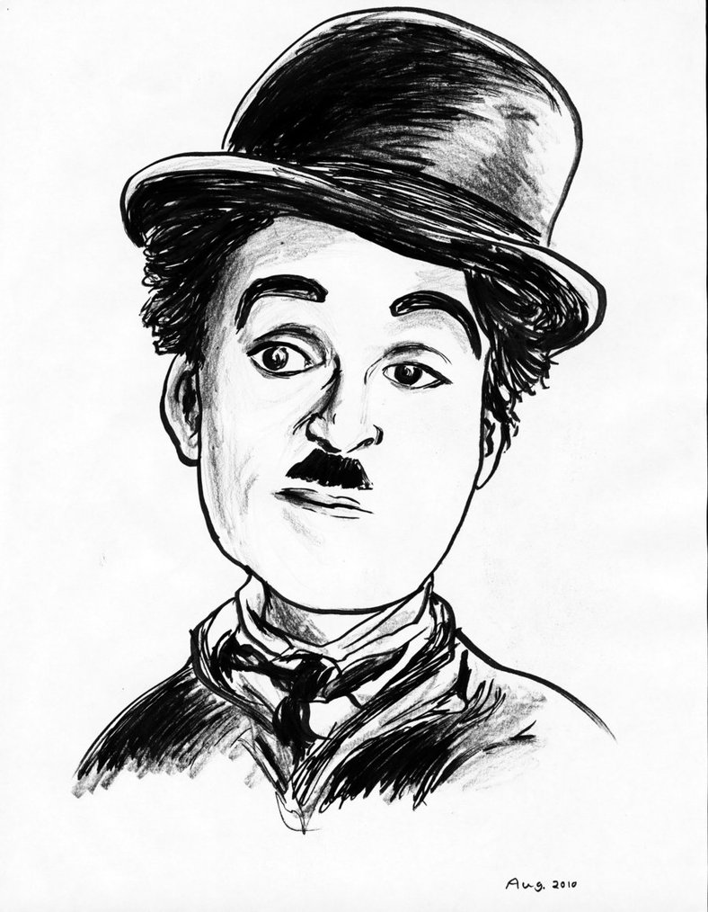 788x1014 Charlie Chaplin Caricature By Bluefootednewt - Charlie Chaplin Sketch