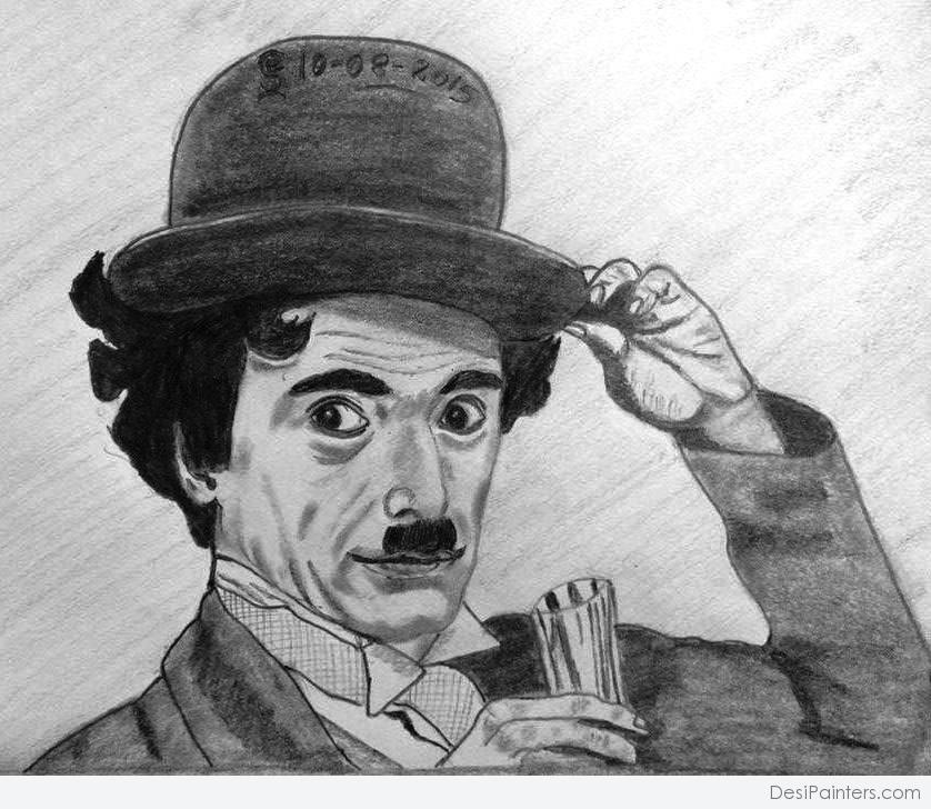 838x728 Pencil Sketch Of Charlie Chaplin - Charlie Chaplin Sketch
