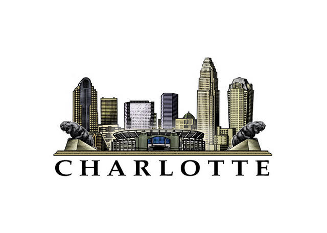 640x457 Charlotte Skyline Clipart - Charlotte Skyline Sketch