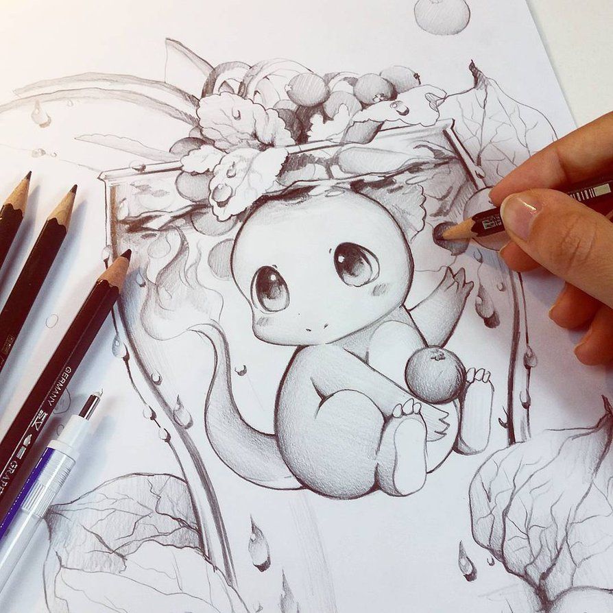 894x894 Charmander Sketch By Naschi Anime Girls Drawings - Charmander Sketch