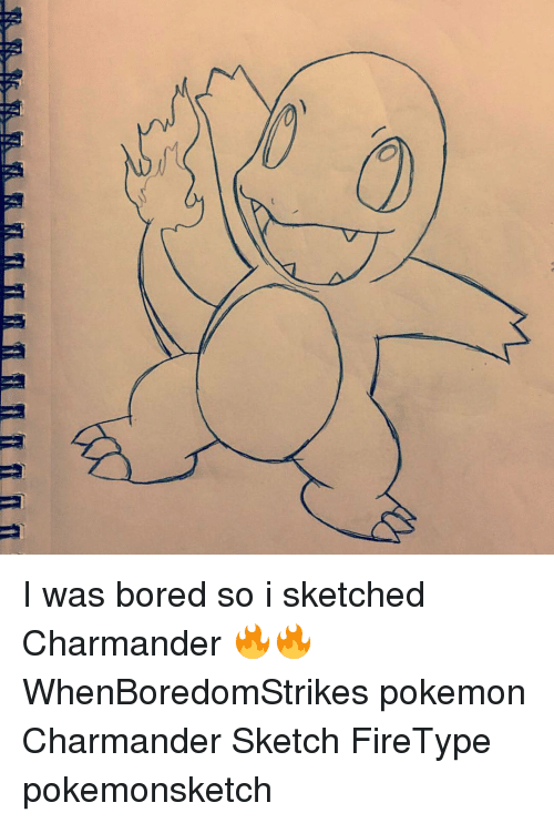 500x742 I Was Bored So I Sketched Charmander Whenboredomstrikes - Charmander Sketch