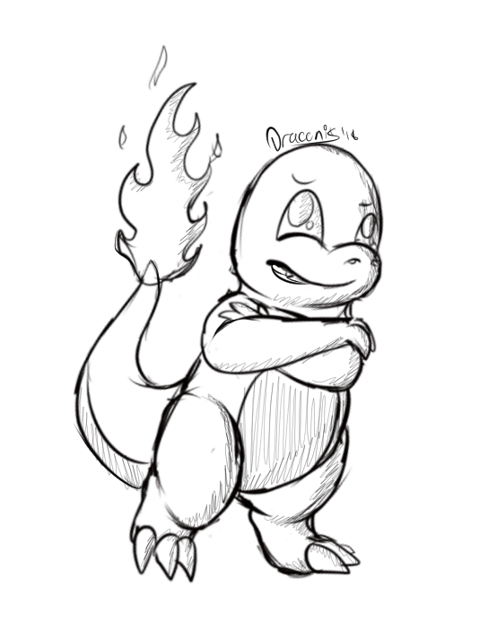 554x714 May Sketch 6 - Charmander Sketch