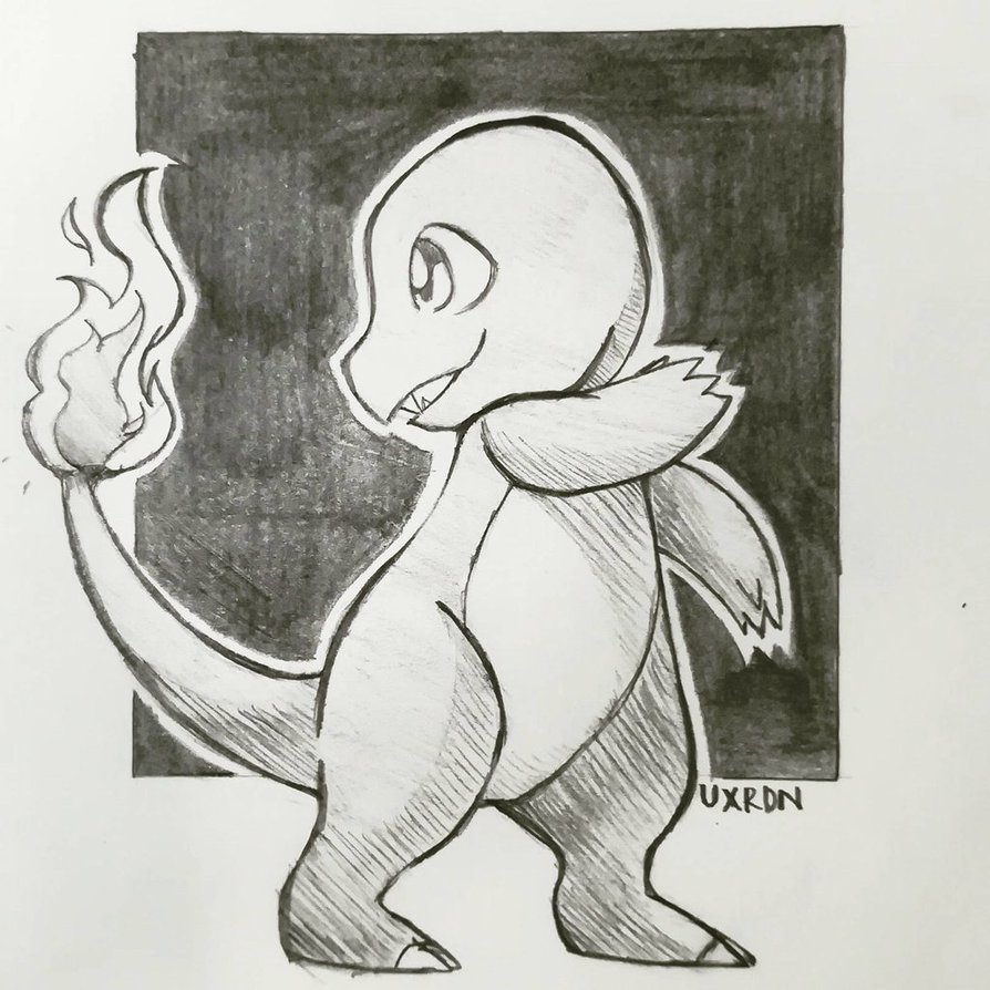 894x894 Charmander Sketch By Uxieraiden - Charmander Sketch